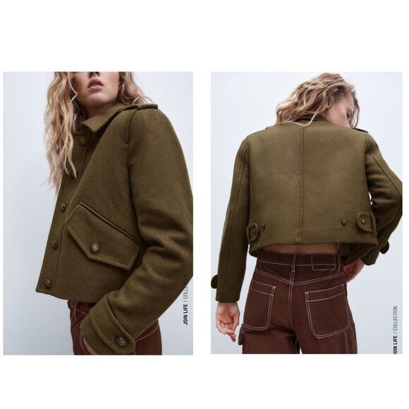 Zara fabric blend crop jacket - Picture 6 of 7